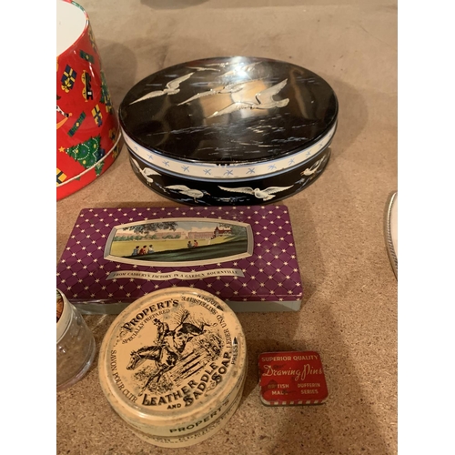 294 - A COLLECTION OF VINTAGE TINS ETC