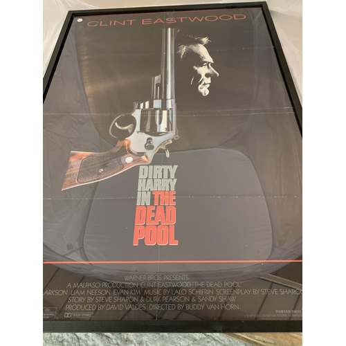 210 - A FRAMED ORIGINAL CLINT EASTWOOD DIRTY HARRY IN THE DEAD POOL POSTER