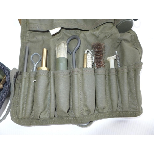 318 - TWO GUN CLEANING KITS, FURTHER CLEANING ITEMS, WEBBING ETC