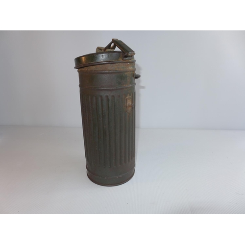 319 - A WW2 GERMAN GAS MASK, CASED DATED 1943