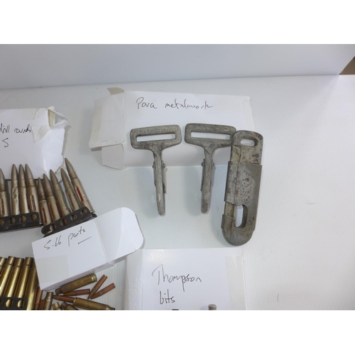 328 - A LARGE COLLECTION OF INERT AMMUNITION TO INCLUDE .303, .380, 7.62 AND PARACHUTE METALWORK