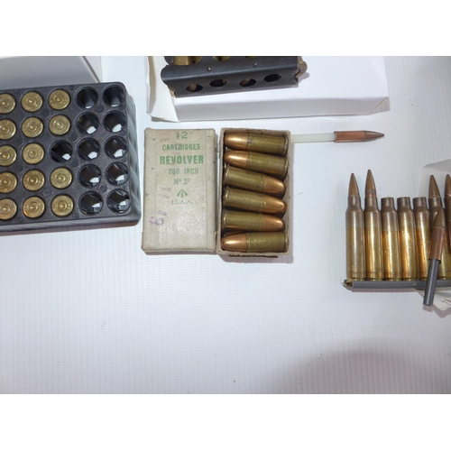 328 - A LARGE COLLECTION OF INERT AMMUNITION TO INCLUDE .303, .380, 7.62 AND PARACHUTE METALWORK