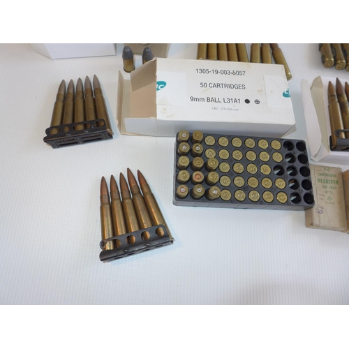 328 - A LARGE COLLECTION OF INERT AMMUNITION TO INCLUDE .303, .380, 7.62 AND PARACHUTE METALWORK