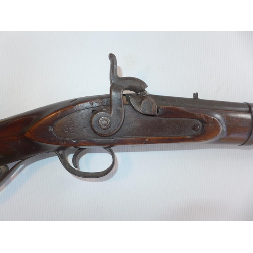 329 - A MID 19TH CENTURY PERCUSSION CAP SHOTGUN, 99cm BARREL