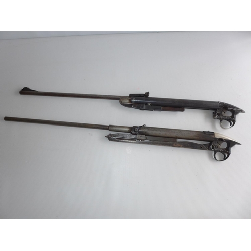 335 - THE BARRELS AND ACTIONS OF TWO B.S.A. .22 CALIBRE AIR RIFLES AIRSPORTER AND MERCURY MODELS