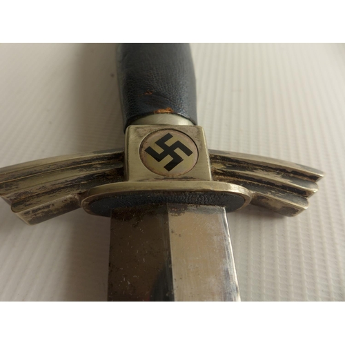 360 - A NAZI GERMANY PRE-WORLD WAR II DLV/NSFK FLYERS KNIFE M34, 16.5cm BLADE MARKED SMF SOLINGEN, COMPLET... 