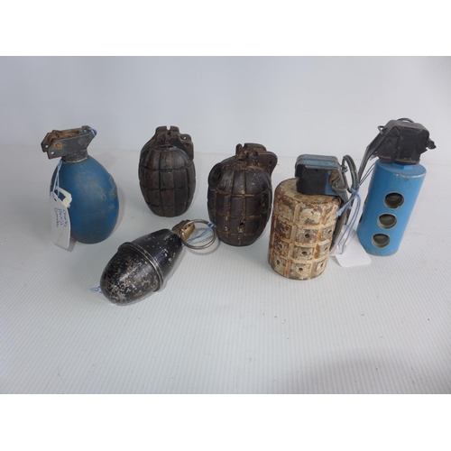 380 - A COLLECTION OF INERT GRENADES TO INCLUDE MILLS, BELGIUM, FLASH BANG, A CHORLEY PRACTISE AND A No34 ... 