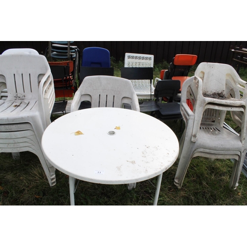 11 - 13 CHAIRS & 1 TABLE + VAT