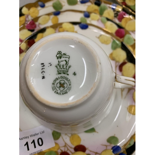 110 - A ROYAL DOULTON HAND PAINTED TEA SET