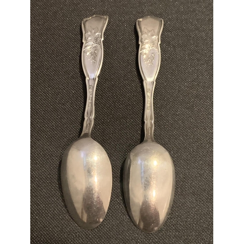 513 - TWO SILVER KITCHENER SPOONS