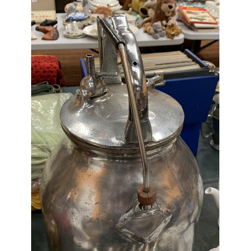 72 - A STAINLESS STEEL MILK CHURN