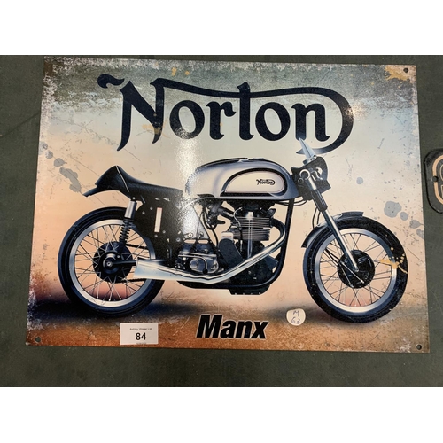 84 - A MANX NORTON METAL WALL PLAQUE