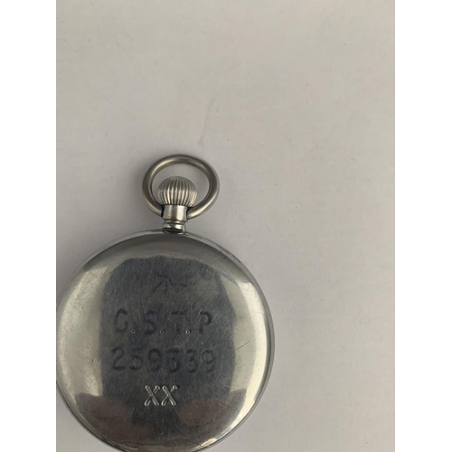 525 - A WW1 CHROME CROWS FOOT POCKET WATCH