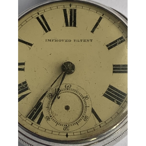 592 - A HALLMARKED SILVER OPEN POCKET WATCH