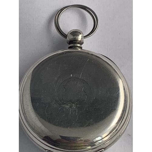 592 - A HALLMARKED SILVER OPEN POCKET WATCH