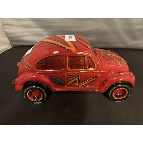 701 - A LARGE SIGNED ANITA HARRIS HAND PAINTED VW BEETLE