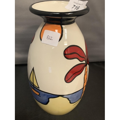 716 - A SIGNED HAND PAINTED LORNA BAILEY VASE TROPICANA