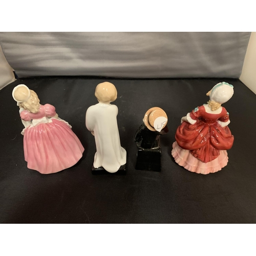 748 - FOUR ROYAL DOULTON FIGURES - COOKIE, VALERIES, CAPTAIN CUTTLE AND DARLING