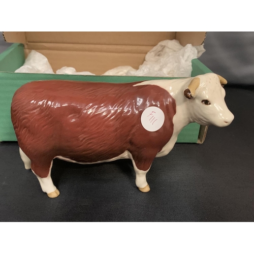 762 - A BESWICK HEREFORD COW WITH BOX