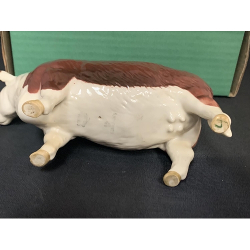 762 - A BESWICK HEREFORD COW WITH BOX