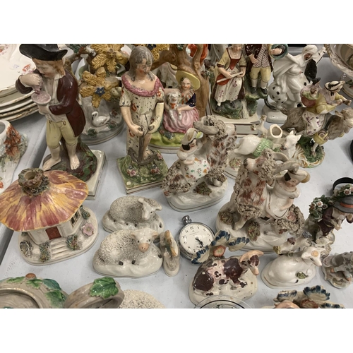 145 - A LARGE SELECTION OF CERAMICS TO INCLUDE STAFFORDSHIRE  POTTERY