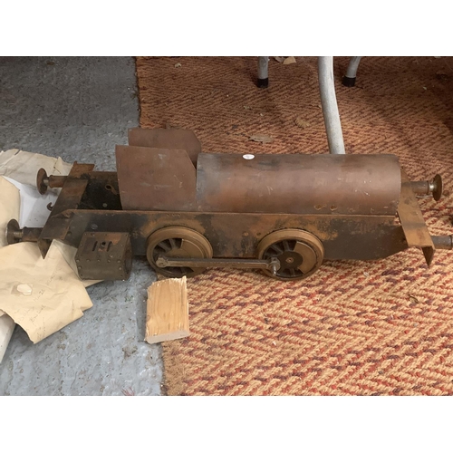 218 - A MODEL MAIZE ATLANTIC STEAM ENGINE TO INCLUDE PLANS FOR SUCH AND OTHER PARTS ETC