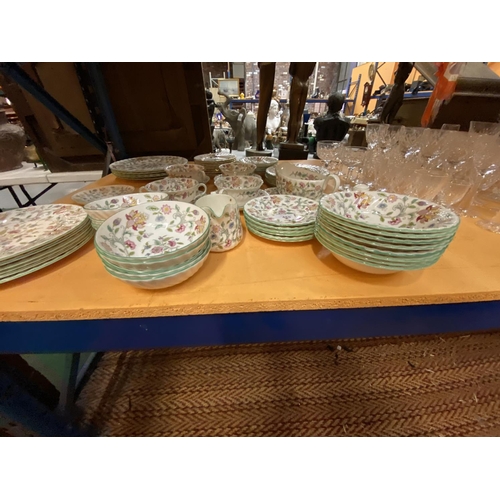 485 - A LARGE COLLECTION OF MINTON HADDON HALL DESIGN CERAMICS