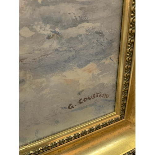 239 - A G COUSTEAU GILT FRAMED PRINT 