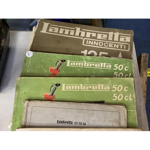 827 - A COLLECTION OF LAMBRETTA CATALOGUES AND MANUALS