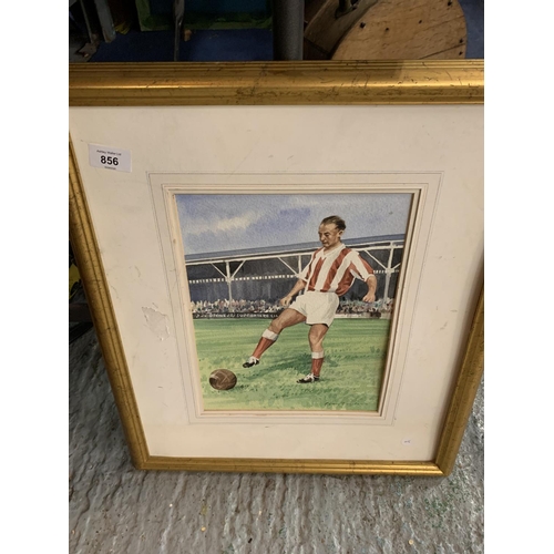 856 - A WATERCOLOUR - SIR STANLEY MATTHEWS BY
IVAN TAYLOR