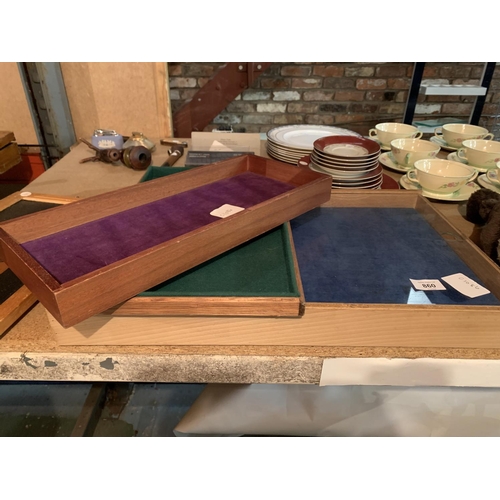 860 - THREE JEWELLERY DISPLAY TRAYS