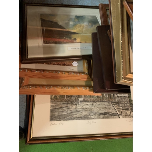 872 - VARIOUS FRAMED PICTURES AND FRAMES