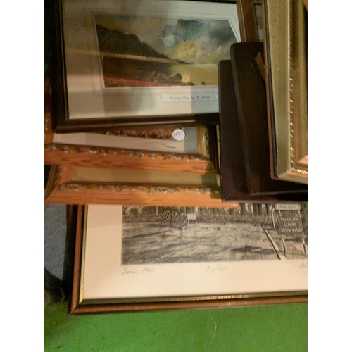 872 - VARIOUS FRAMED PICTURES AND FRAMES