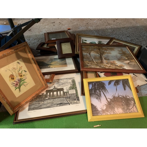 872 - VARIOUS FRAMED PICTURES AND FRAMES