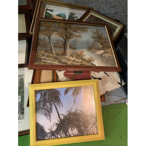 872 - VARIOUS FRAMED PICTURES AND FRAMES