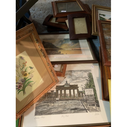 872 - VARIOUS FRAMED PICTURES AND FRAMES