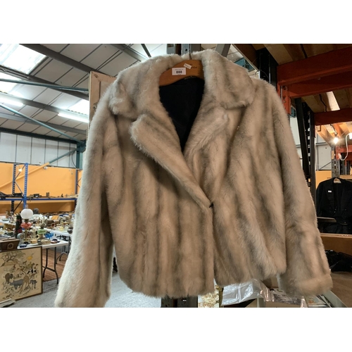 888 - A GREY TISSAVEL FRANCE GENUINE FRENCH SIMULATION FUR JACKET