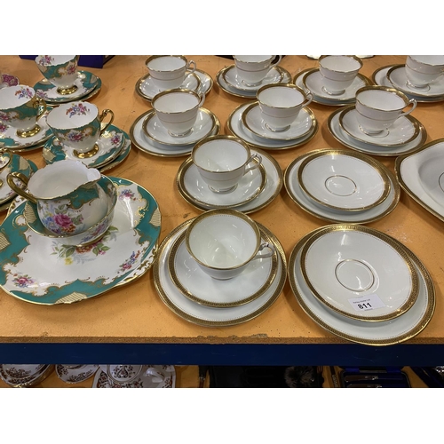 811 - A LARGE COLLECTION OF TEAWARES TO INCLUDE COURT CHINA, SHELLY AND TWO BOXED WORCESTER AND MINTON PIE... 