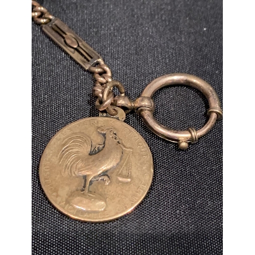 521 - A GOLD PLATED POCKET WATCH WITH CHAIN