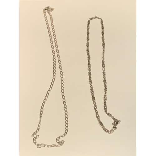 558 - TWO SILVER NECKLACES