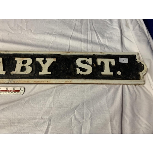 1 - A HEAVY CAST IRON CARNABY STREET SIGN