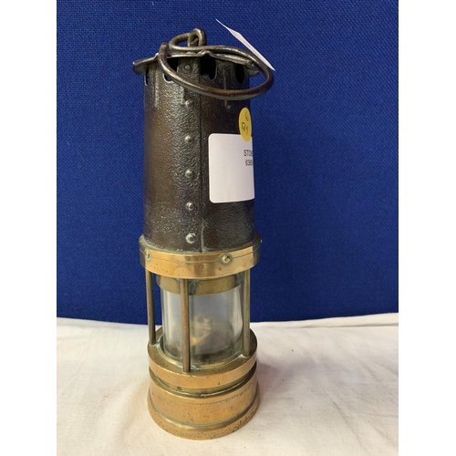 23 - A VINTAGE J H NAYLOR HEAVY BRASS MINER'S LAMP