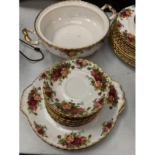 24 - A ROYAL ALBERT ' OLD COUNTRY ROSES' BONE CHINA SIX PIECE DINNER SERVICE