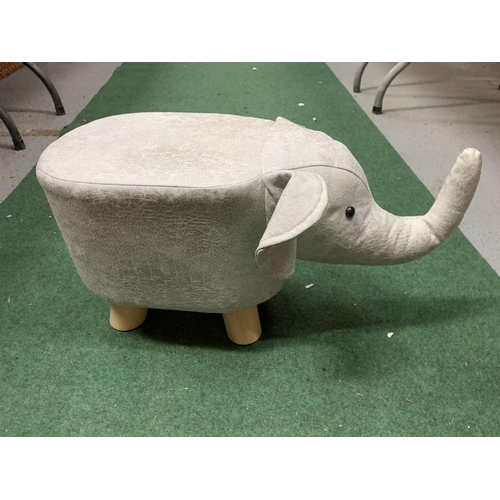 59 - A FAUX SUEDE ELEPHANT FOOTSTOOL