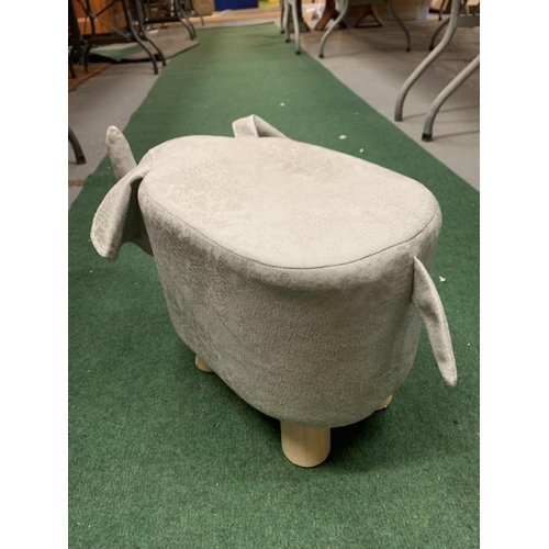 59 - A FAUX SUEDE ELEPHANT FOOTSTOOL