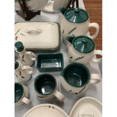 105 - A COLLECTION OF DENBY OVEN AND TABLEWARE 'GREENWHEAT'