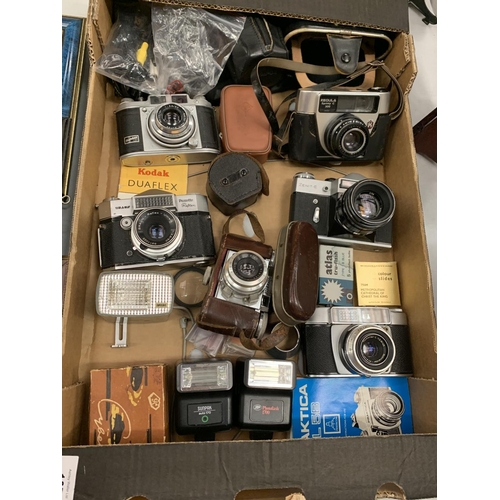 107 - A QUANTITY OF CAMERA EQUIPMENT TO INCLUDE PAXETTE CAMERAS