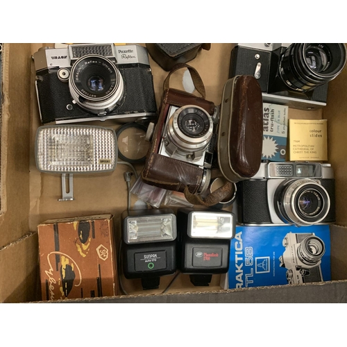 107 - A QUANTITY OF CAMERA EQUIPMENT TO INCLUDE PAXETTE CAMERAS