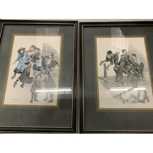 123 - FOUR FRAMED PRINTS OF VICTORIAN CHILDREN PLAYING