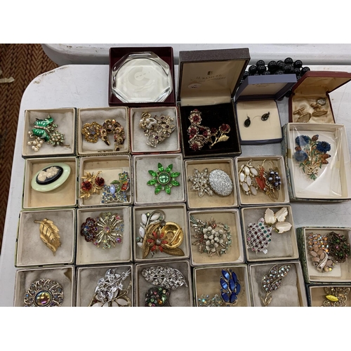 124 - A LARGE QUANTITY OF INDIVIDUALLY BOXED COMSTUME JEWELLERY ITEMS